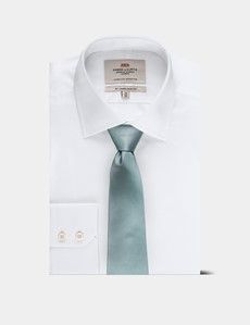 Plain Mint Green Repp Tie