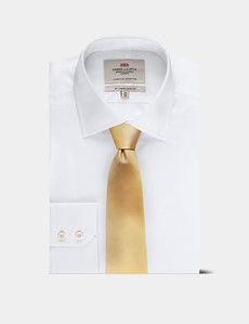 Plain Yellow Gold Repp Tie