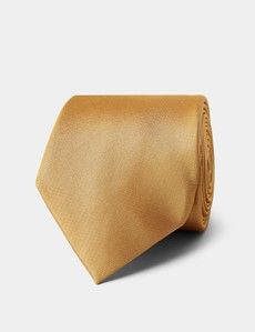 Plain Yellow Gold Repp Tie