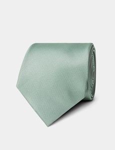 Plain Duck Egg Blue Repp Tie