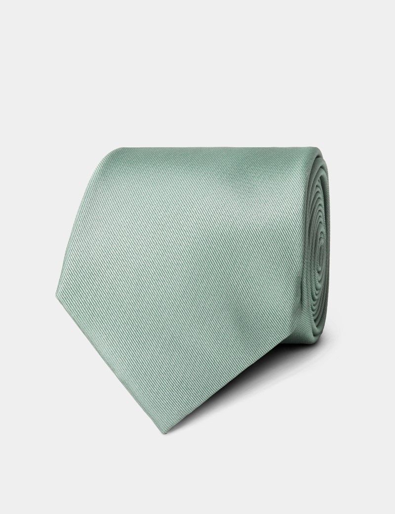 Plain Duck Egg Blue Repp Tie