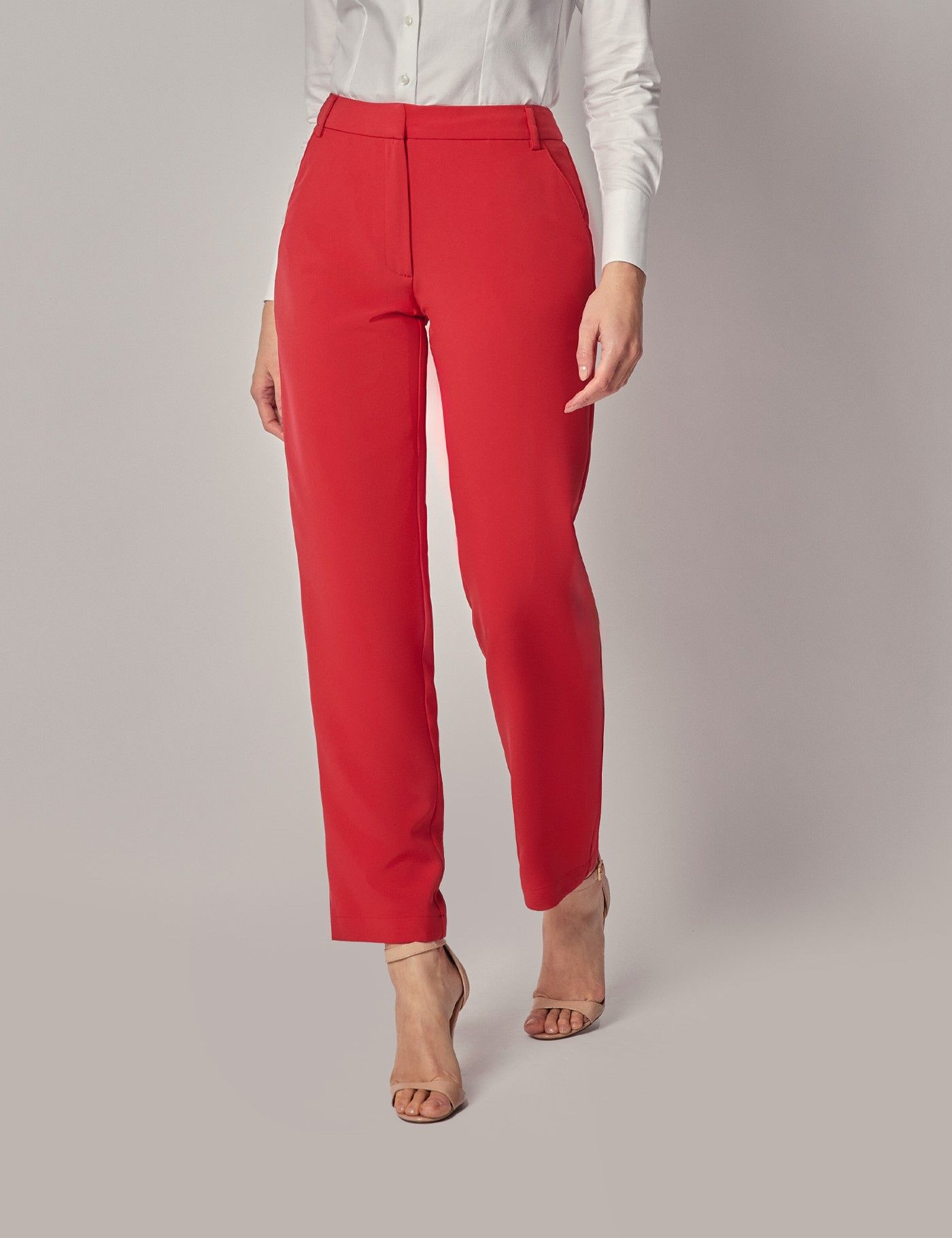 Women’s Red Suit Trousers | Hawes and Curtis