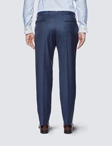 Men's Blue & Purple Windowpane Check Tailored Fit Suit Trousers - 1913 Collection-preview2
