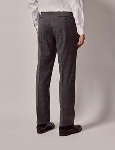 Dark Grey Plaid Italian Tailored Suit Pants - 1913 Collection-preview2