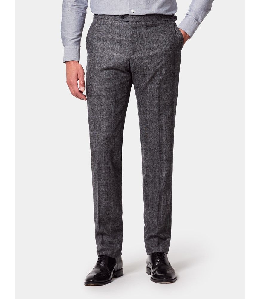 Men's Slim Fit Grey Check 1913 Suit Pants | Hawes & Curtis