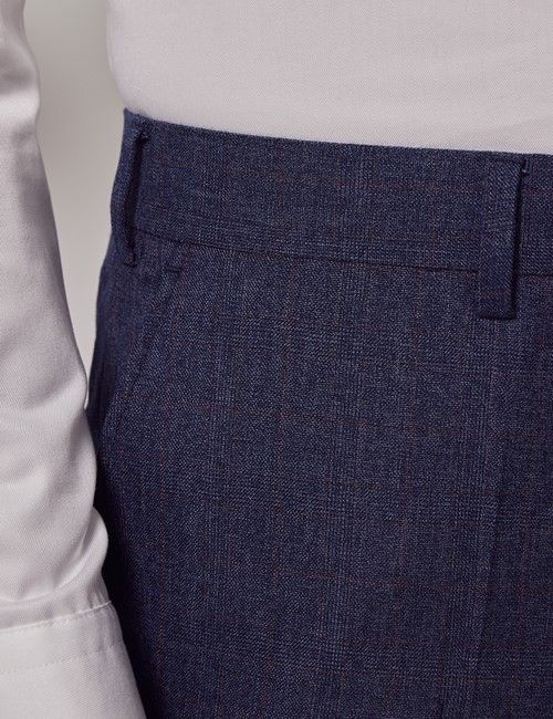 Blue & Red Prince Of Wales Plaid Classic Suit Pants-preview