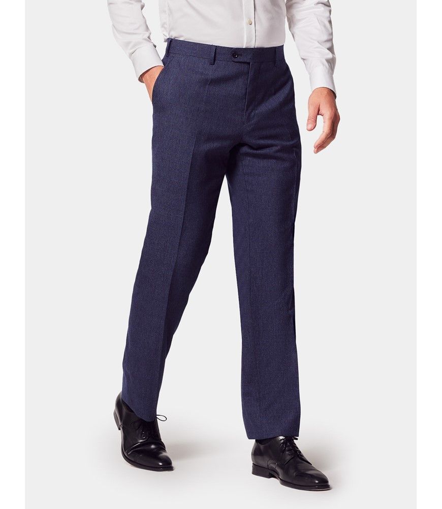 Men's Blue & Red Prince Of Wales Plaid Classic Fit Suit Pants