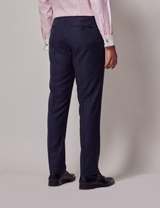 Navy Windowpane Check Tailored Suit Trousers - 1913 Collection-preview2