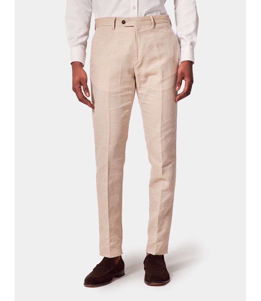 パンツ italy made kasuri pattern linen slacks Men 100% Linen Italian style Pants Summer High Waist