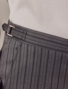 Grey Striped Italian Wool Morning Suit Pants – 1913 Collection-preview1