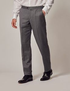 Grey Striped Italian Wool Morning Suit Pants – 1913 Collection