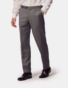 Tailored Fit Grey Striped 1913 Morning Suit Pants