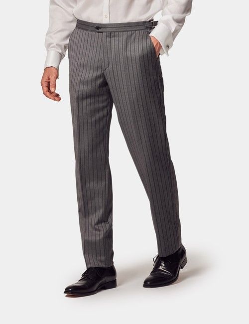 Tailored Fit Grey Striped 1913 Morning Suit Pants 