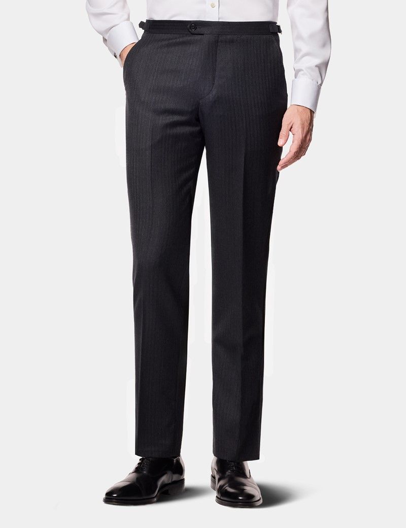 Tailored Fit Charcoal 1913 Morning Suit Trousers With Side Adjusters