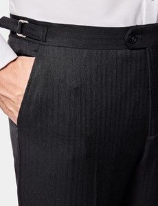 Tailored Fit Charcoal 1913 Morning Suit Trousers With Side Adjusters