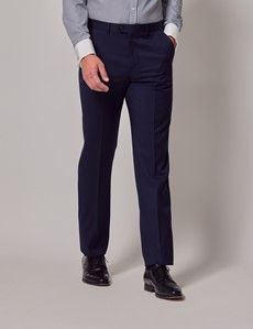 Dark Blue Twill Italian Tailored Suit Pants - 1913 Collection-preview3