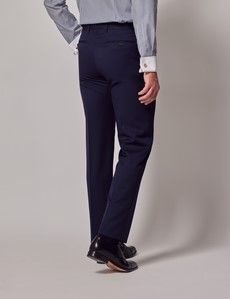 Dark Blue Twill Italian Tailored Suit Pants - 1913 Collection-preview2