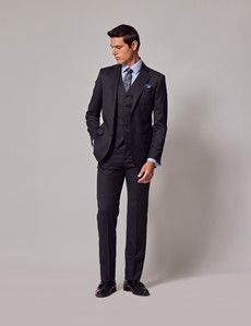 Charcoal Twill Italian Tailored Suit Pants - 1913 Collection-preview4
