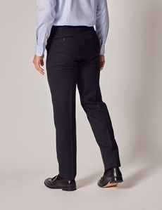 Navy Twill Italian Tailored Suit Pants - 1913 Collection-preview2