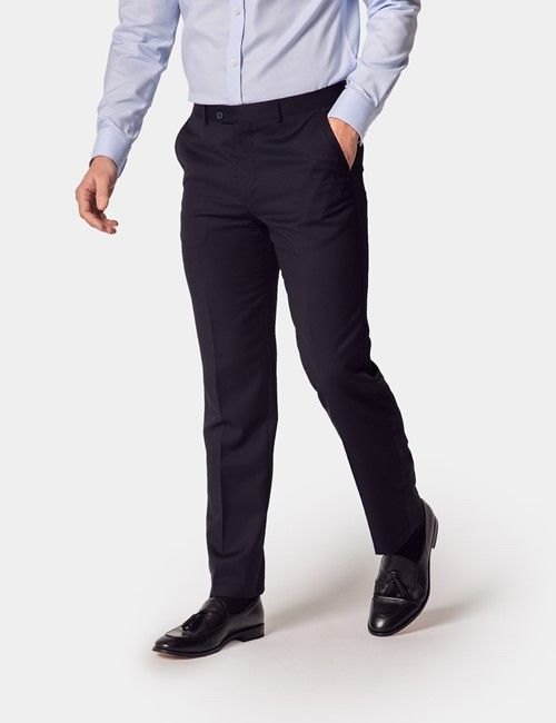 Tailored Fit Navy Twill Suit Pants