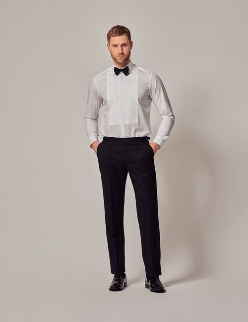 Black Wool Tailored Fit Dinner Suit Trousers - 1913 Collection