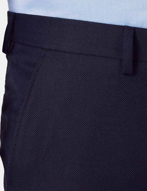 Navy Birdseye Italian Tailored Pants - 1913 Collection-preview