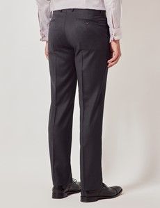 Charcoal Italian Wool Slim Fit Suit Trousers - 1913 Collection-preview2