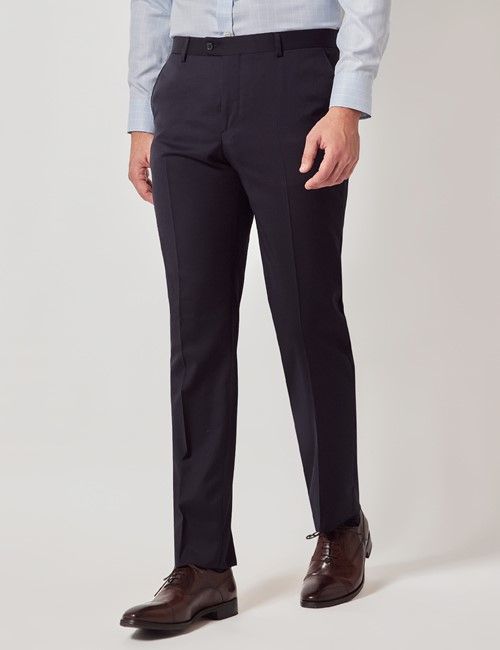 Navy Italian Wool Slim Fit Suit Trousers - 1913 Collection
