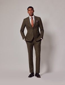 Green Tweed Slim Suit Pants - 1913 Collection-preview3