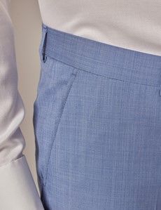 Light Blue Tailored Sharkskin Italian Suit Pants - 1913 Collection-preview1