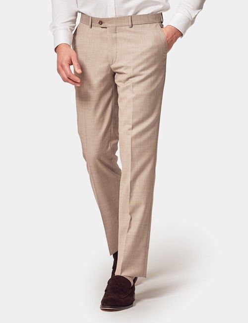 Tailored Fit Stone Sharkskin 1913 Suit Pants