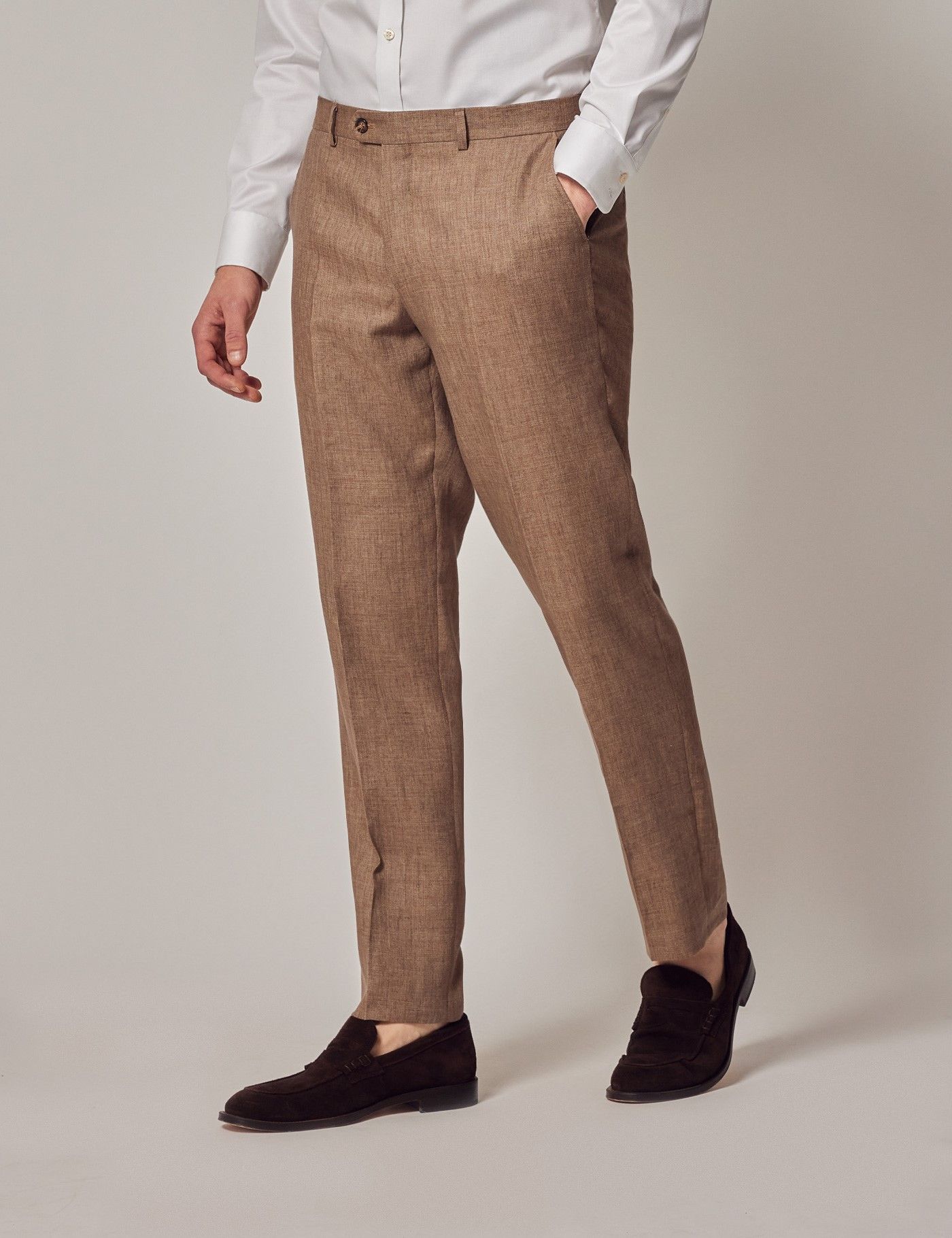 Dress shirt with brown shops pants