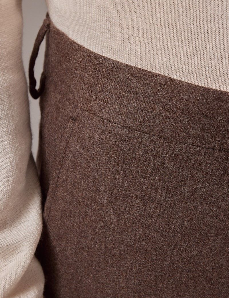Men's Taupe Tailored Italian Flannel Suit Trousers - 1913 Collection ...