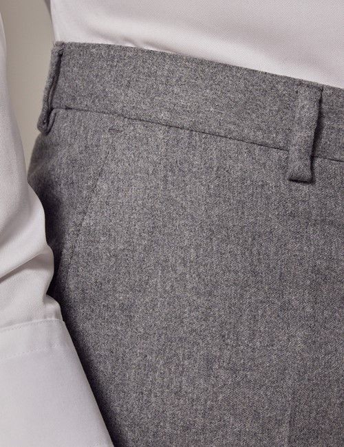 Grey Tailored Flannel Suit Trousers - 1913 Collection-preview