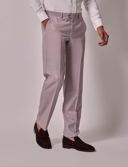 Pink Sharkskin Tailored Italian Suit Pants - 1913 Collection