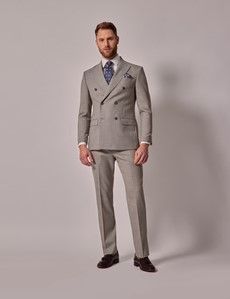 Beige Crepe Tailored Italian Suit Trousers - 1913 Collection-preview3