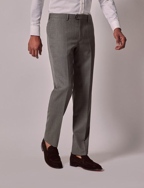 Green Crepe Tailored Italian Suit Trousers - 1913 Collection
