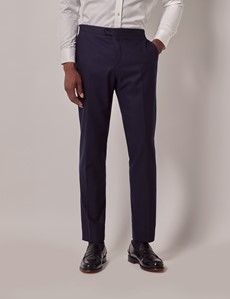 Slim Fit Navy 1913 Suit Trousers With Side Adjusters