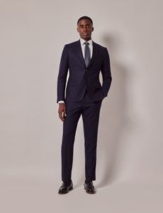 Slim Fit Navy 1913 Suit Trousers With Side Adjusters