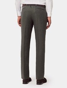 Tailored Fit Dark Green Semi Plain 1913 Suit Trousers