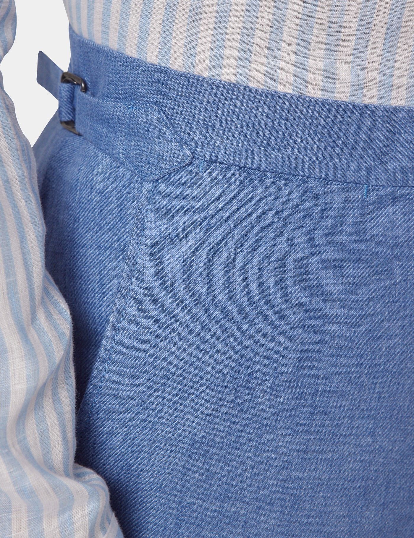 Slim Fit Denim Blue Twill 1913 Suit Pants With Side Adjusters-preview