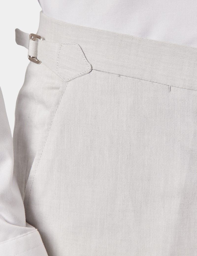 Slim Fit Pale Grey 1913 Suit Pants With Side Adjusters-preview