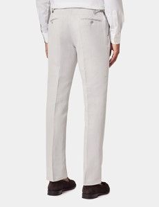Slim Fit Pale Grey 1913 Suit Trousers With Side Adjusters
