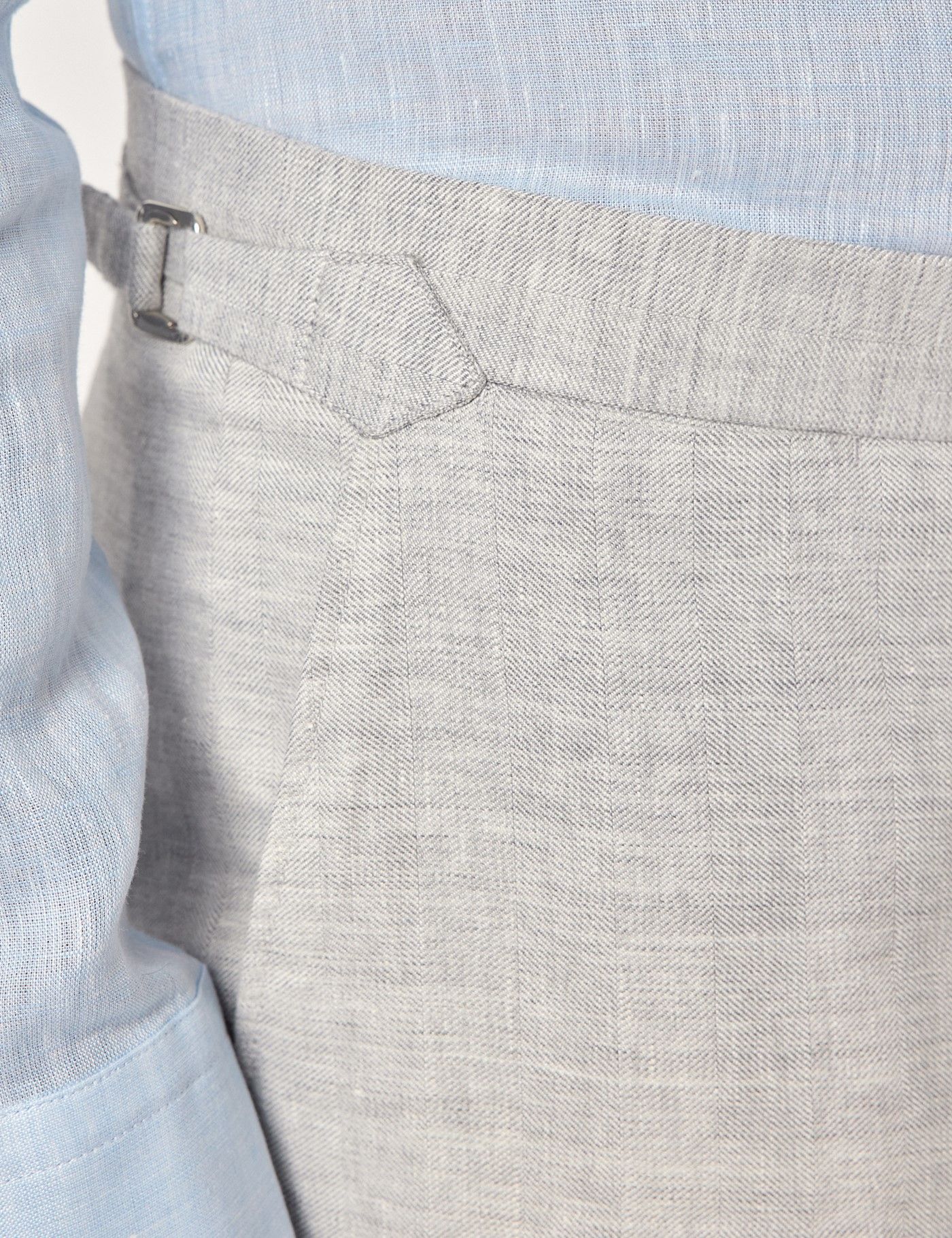 Slim Fit Light Grey 1913 Suit Pants With Side Adjusters-preview