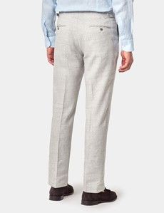 Slim Fit Light Grey 1913 Suit Trousers With Side Adjusters
