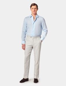 Slim Fit Light Grey 1913 Suit Trousers With Side Adjusters