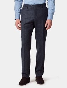 Slim Fit Blue Hopsack 1913 Suit Trousers