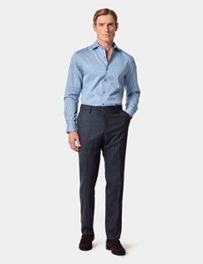 Slim Fit Blue Hopsack 1913 Suit Trousers