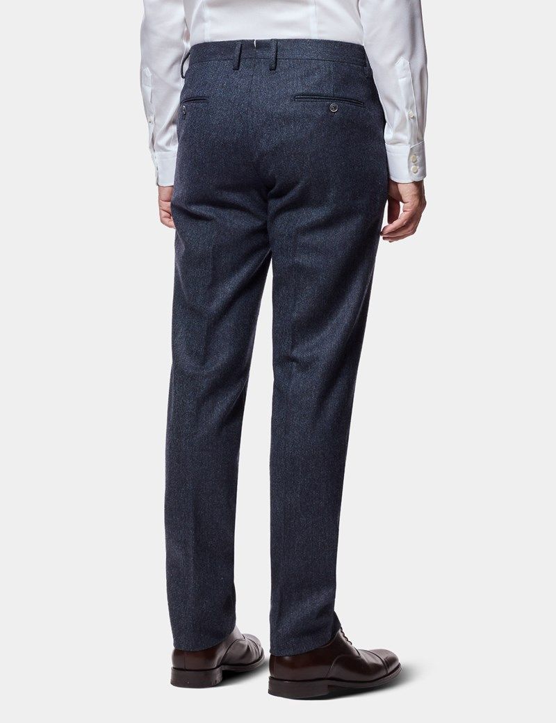 Slim Fit Blue Hopsack 1913 Suit Trousers thumbnail 4