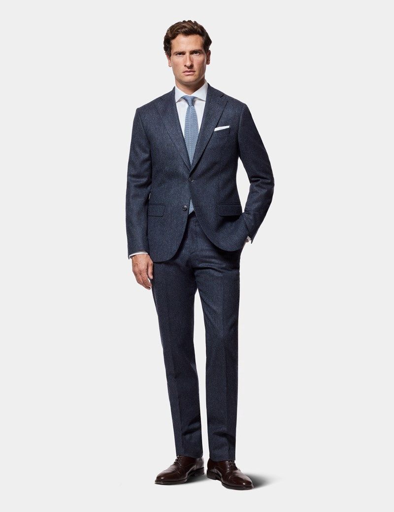 Slim Fit Blue Hopsack 1913 Suit Trousers thumbnail 5
